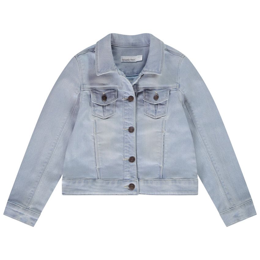 Veste effet jean en molleton avec poches pour fille - Bleu