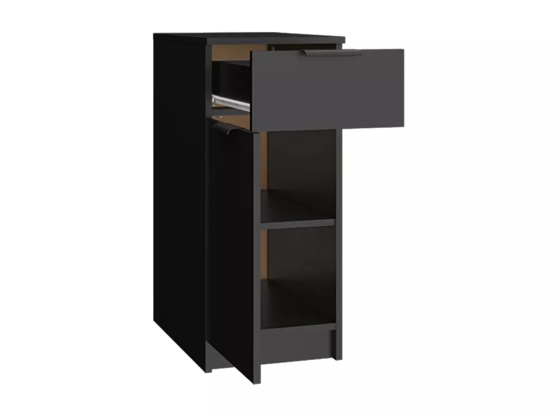 Armoire de bureau noir 33,5x50x75 bois d'ingénierie