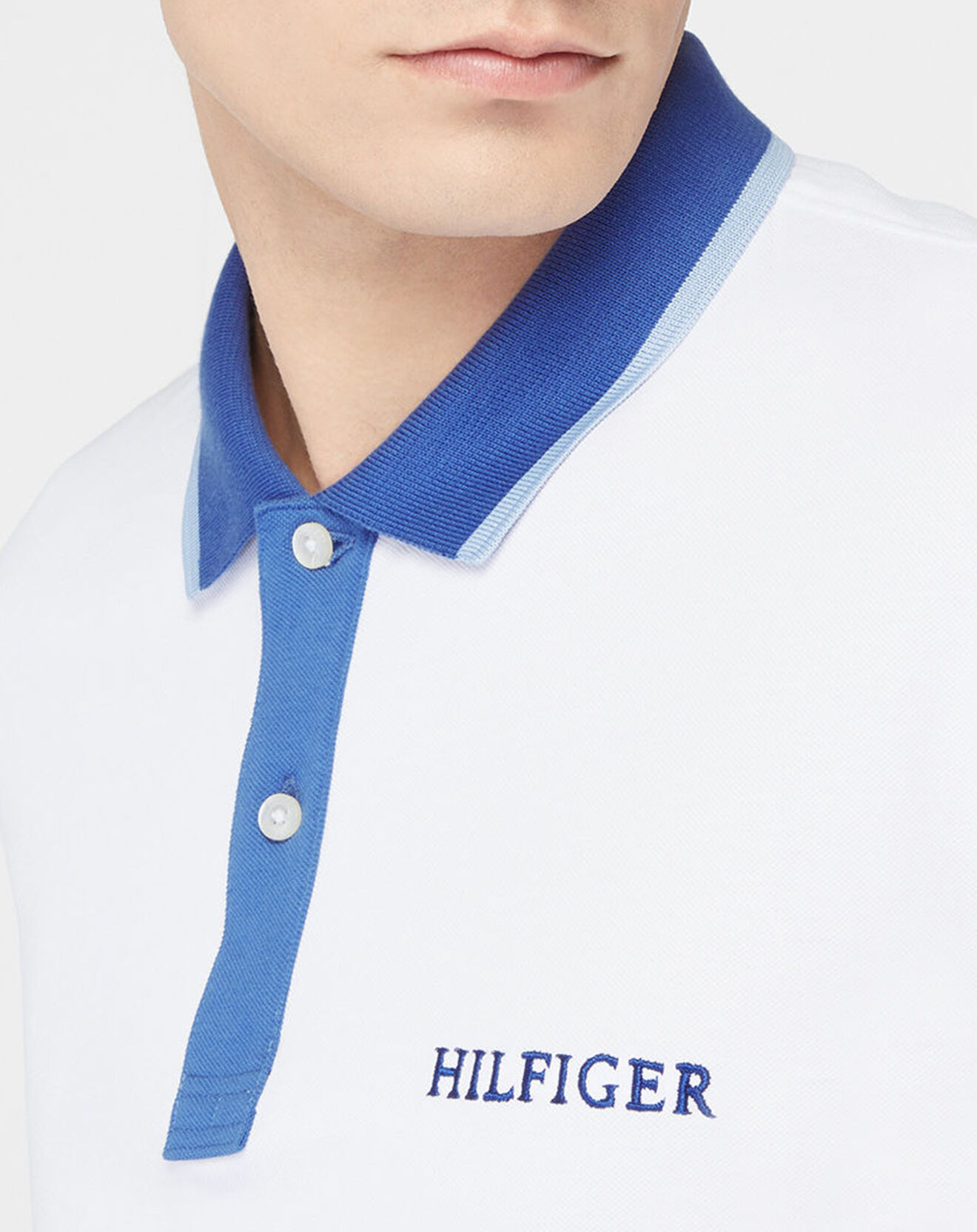 Tommy Hilfiger Polo Floral Collar blanc/bleu