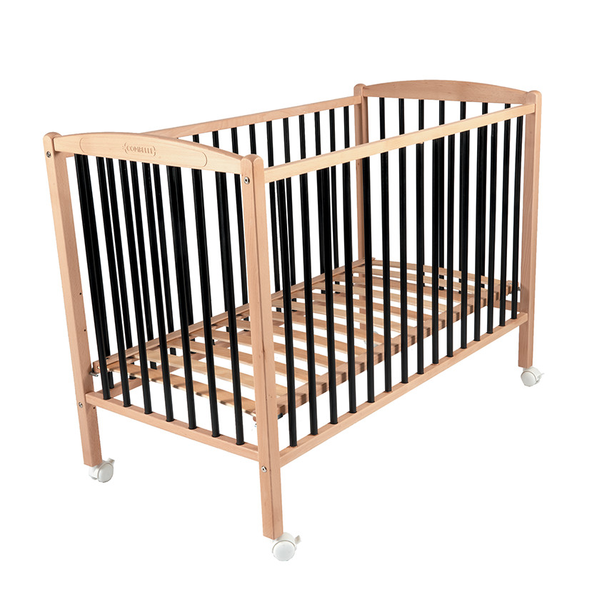 Lit Arthur 60 x 120 cm avec roulettes – Hybride Noir