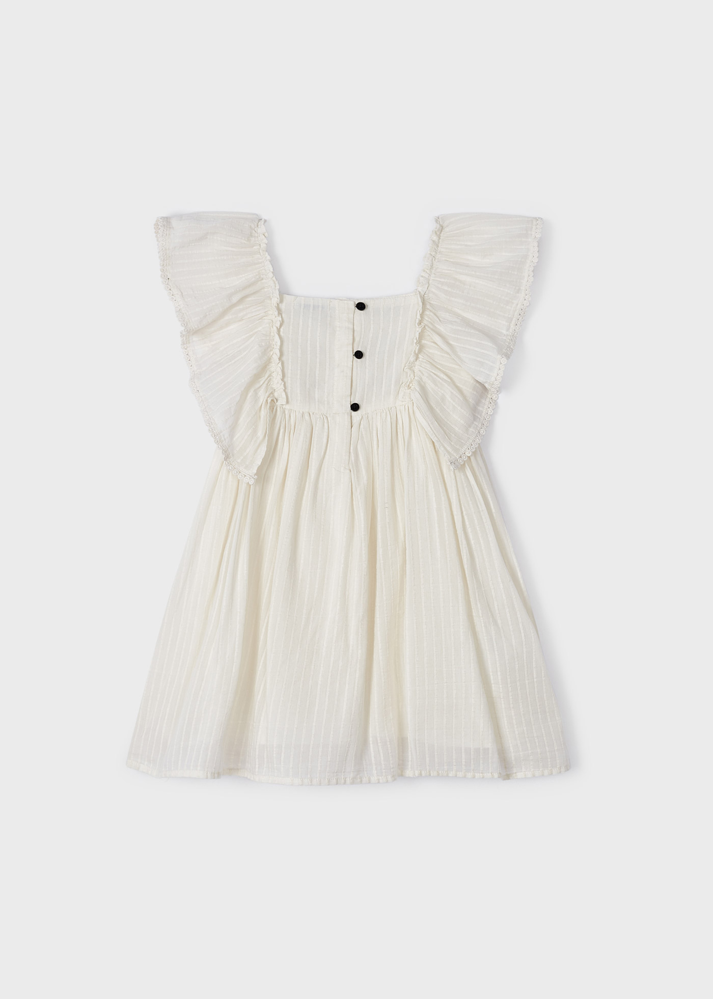 Vestido com babados e bordados para menina