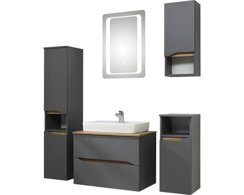 Pelipal Quickset 357 wastafelmeubel, BxHxD 72 x 51,3 cm x 44 cm, frontkleur: matgrijs, 357.017213
