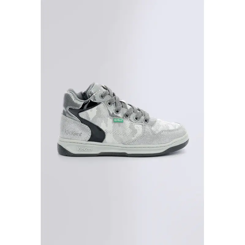 KICKLAX ARGENT NOIR SNEAKERS HAUTES Synthétique Fille