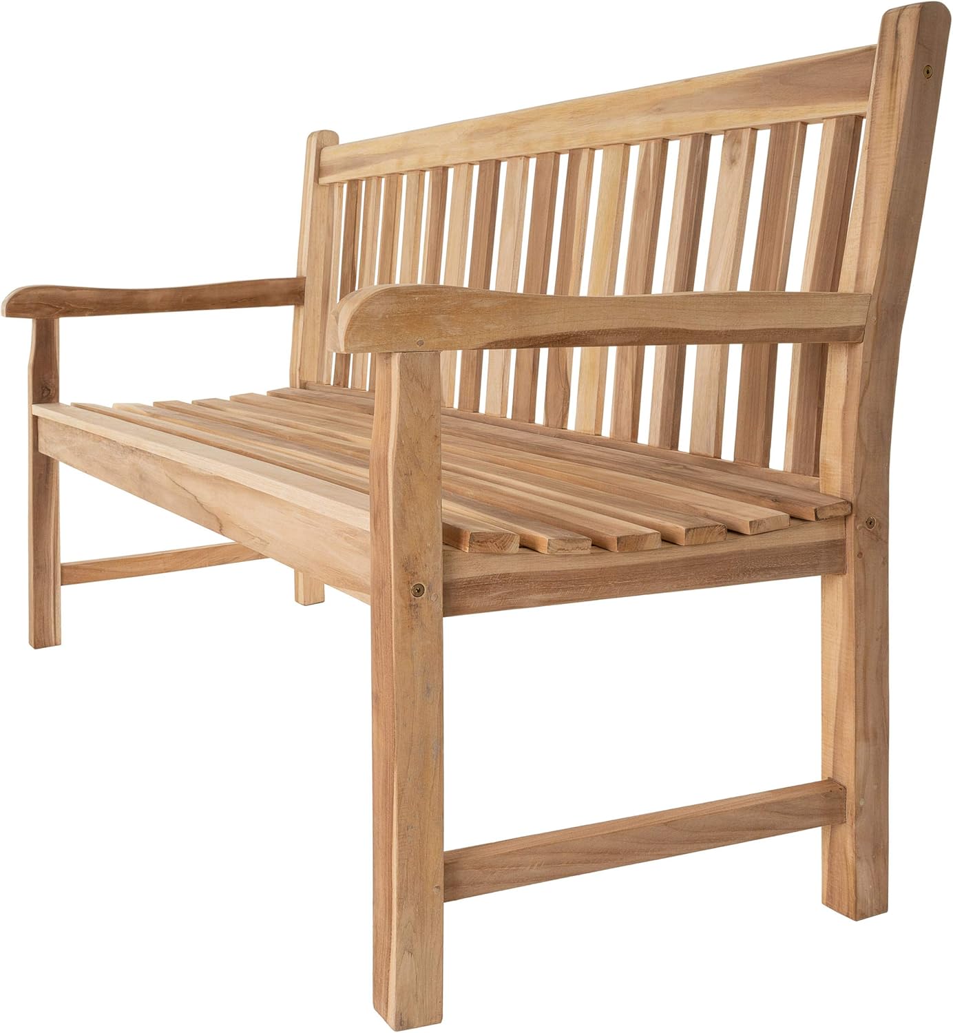 Divero 3-Sitzer Gartenbank Palermo aus zertifiziertem Teak-Holz, unbehandelt - wetterfest – Länge: 150 cm – Farbe: Braun