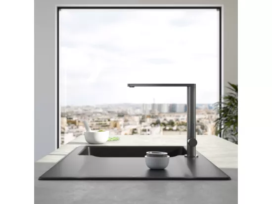 Robinet cuisine VILLEROY ET BOCH Finera anthracite + nettoyant