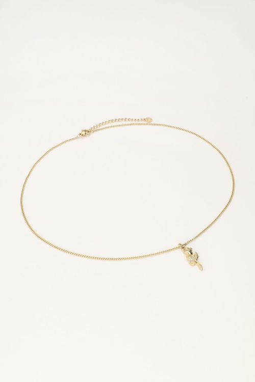 Vintage ketting met platte roos