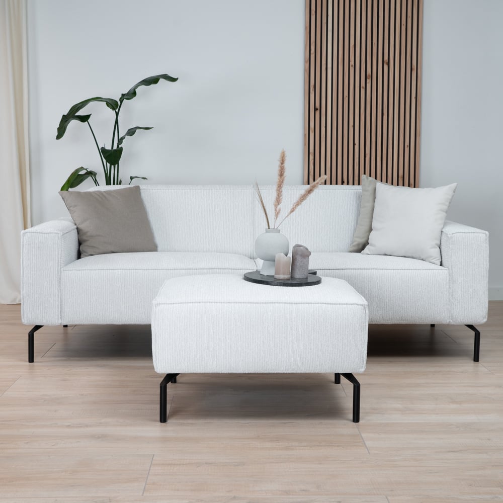 Bronx71 Hocker Kansas ribstof off white