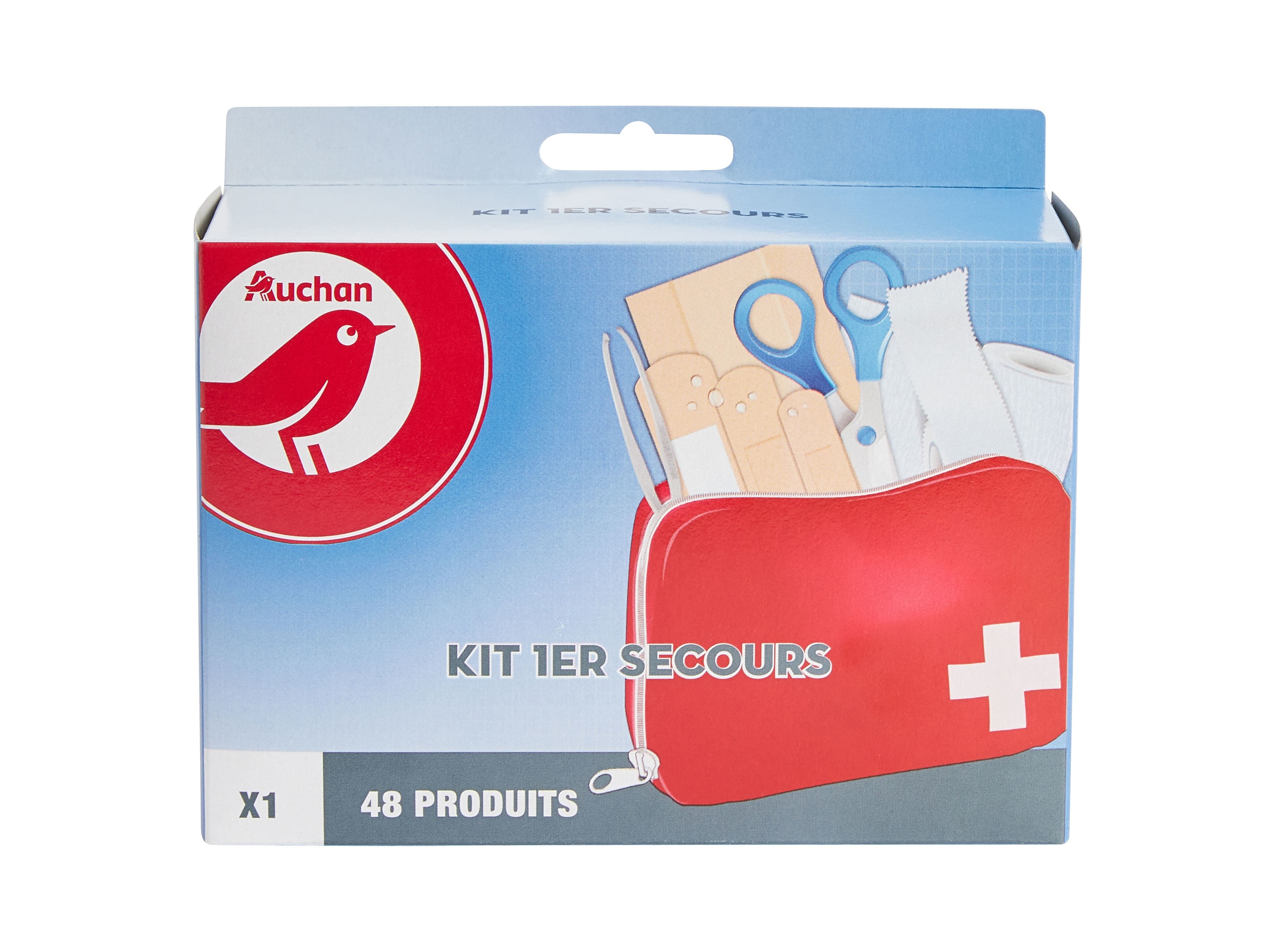 KIT AUCHAN PRIMEIROS SOCORROS 48 PRODUTOS