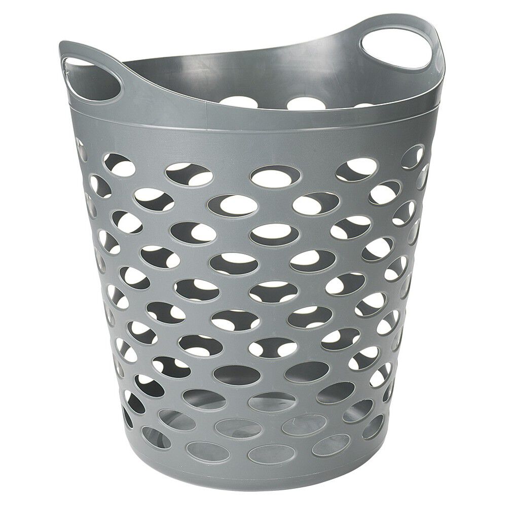 Panier à linge souple en plastique couleur unie 54L