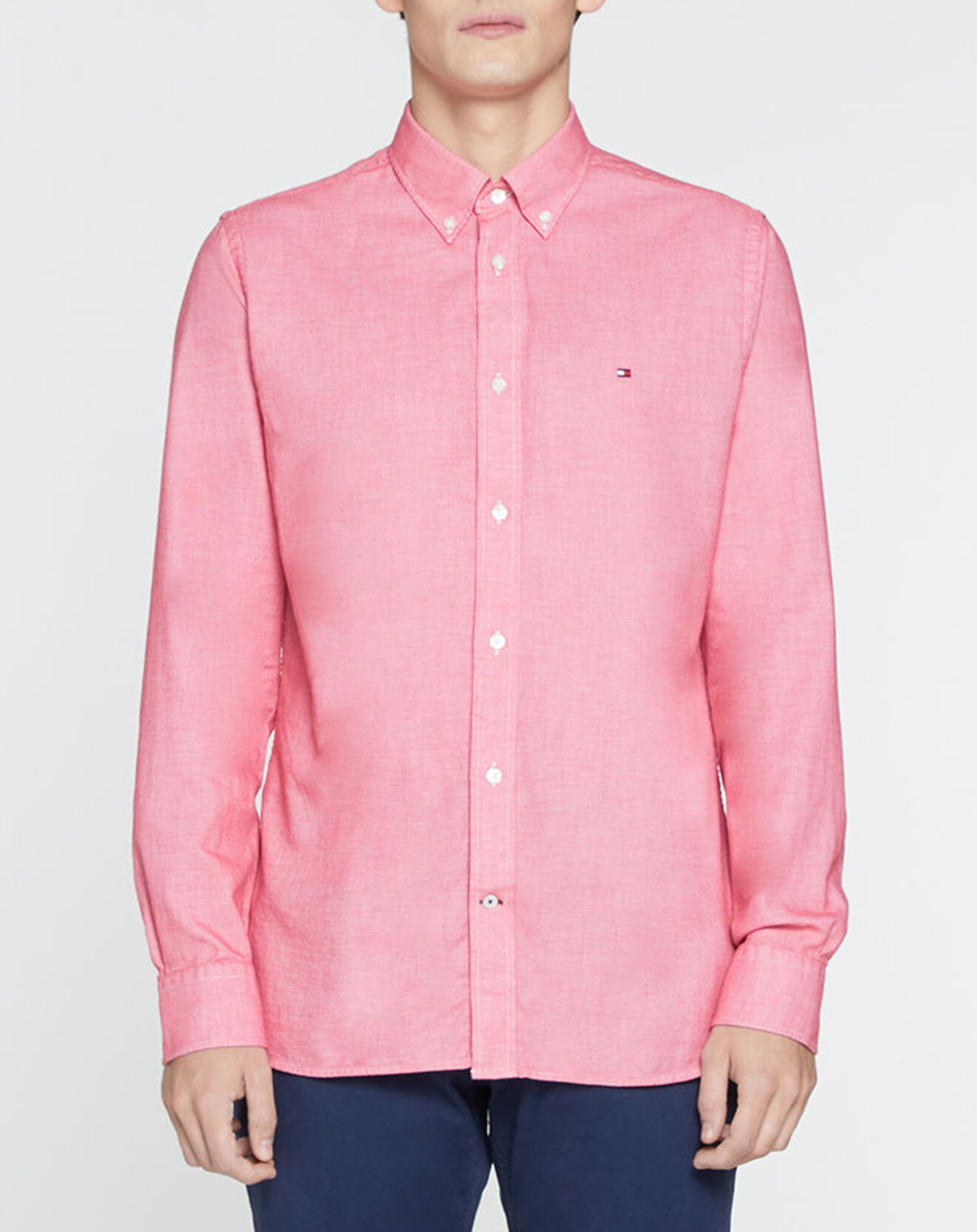 Tommy Hilfiger Chemise droite Dobby rouge délavé