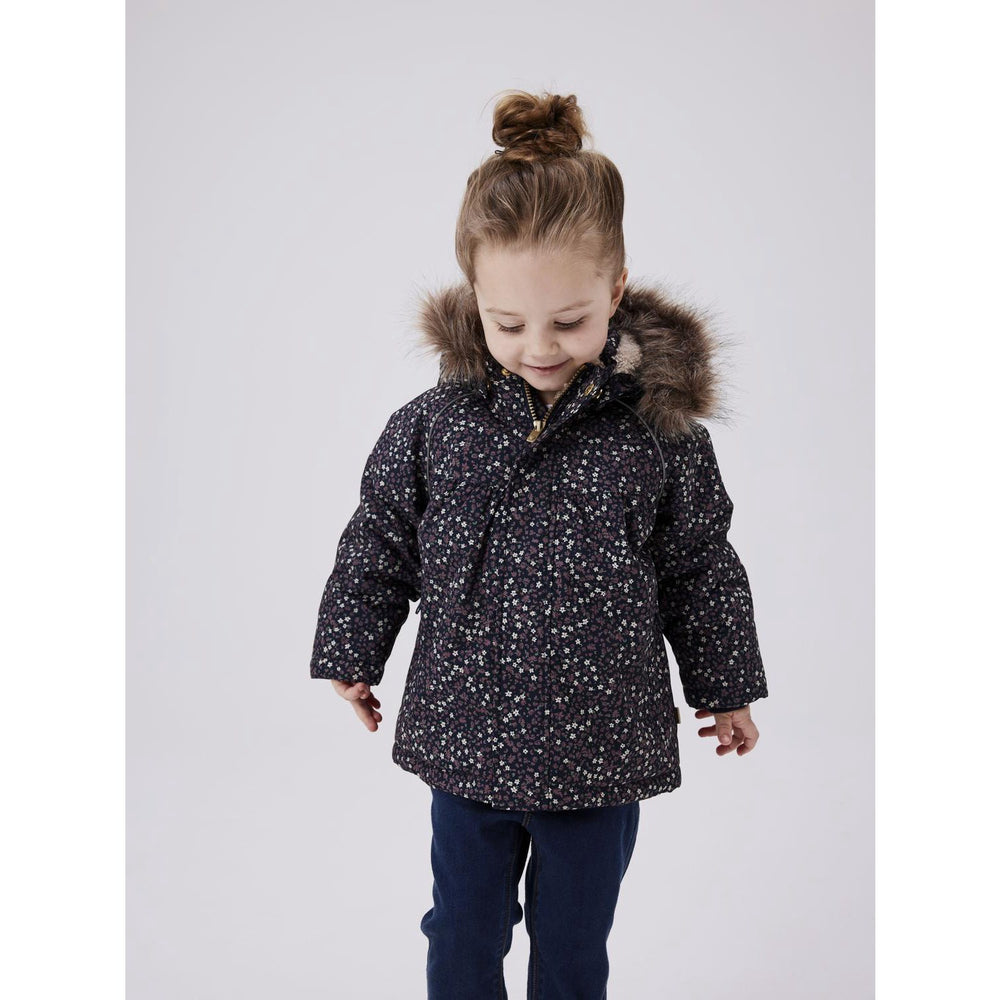 Køb Name It Dark Sapphire Liberty Snow05 Jakke AOP Fo Noos