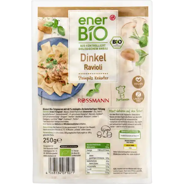 Dinkel Ravioli Steinpilz Kräuter
