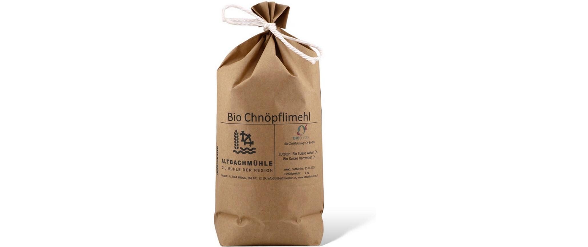 Chnöpflimehl Bio Suisse 1 kgHochwertiges Mehl aus der Schweiz für feine Chnöpfli