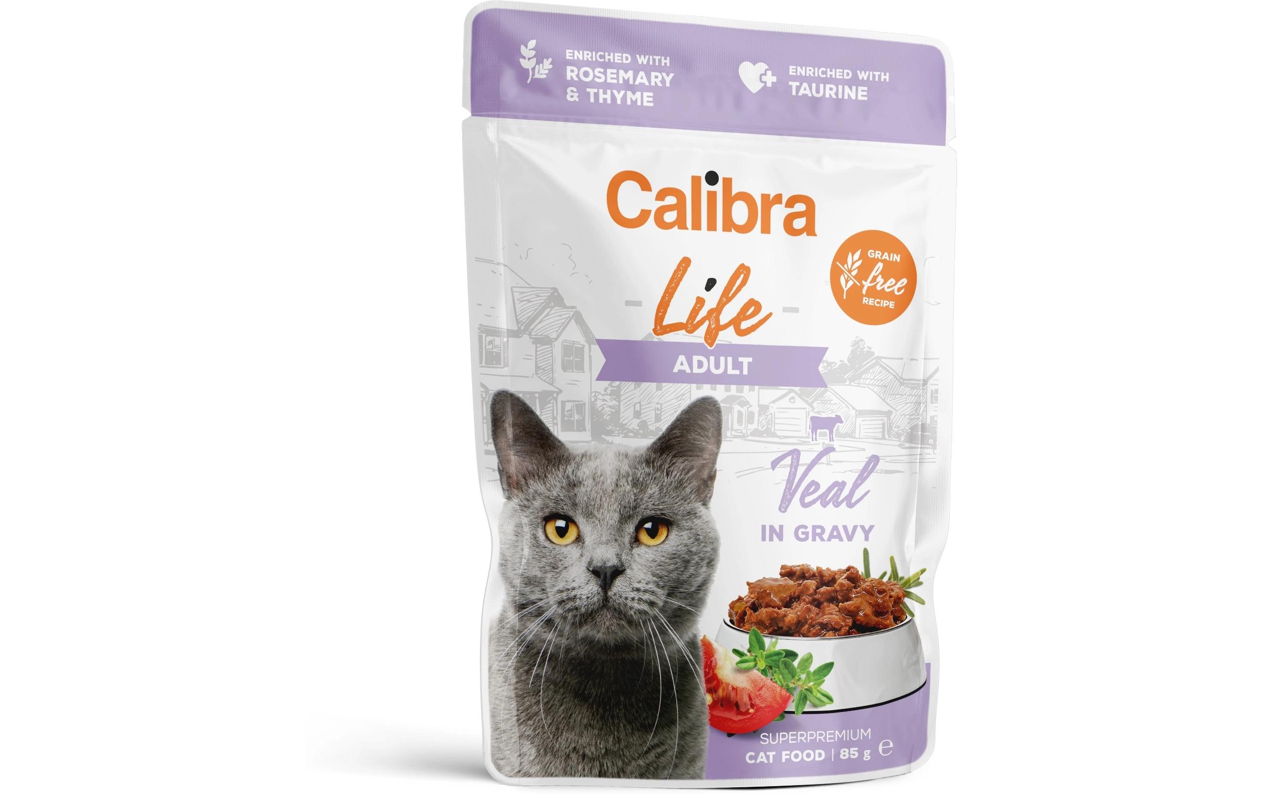 Nassfutter Life Adult Kalb in Sauce 28x 85 gAlleinfuttermittel für ausgewachsene Katzen