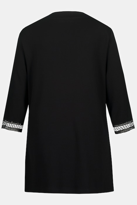 Sweatshirt, Punto-di-Roma, Stehkragen, 3/4-Arm
