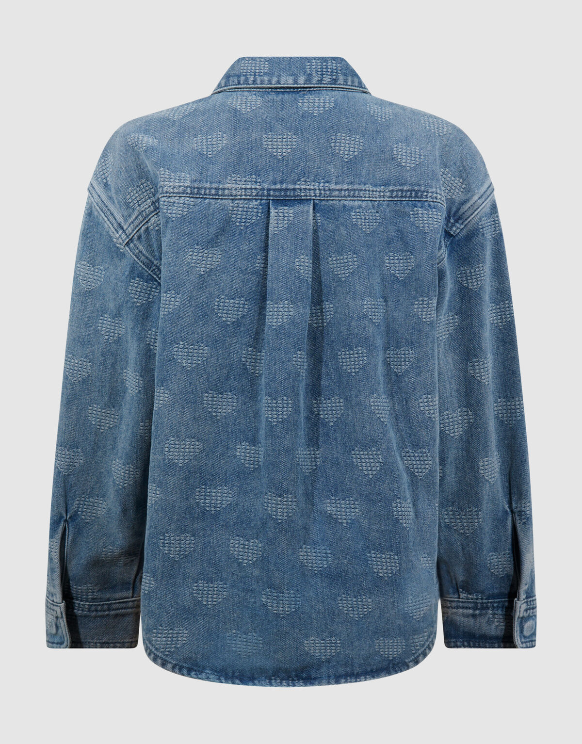 Heart Denim Blouse Blauw