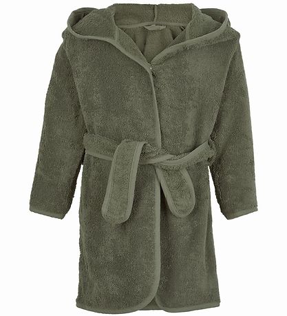 Pippi Baby Bademantel - Deep Lichen Green m. Drache
