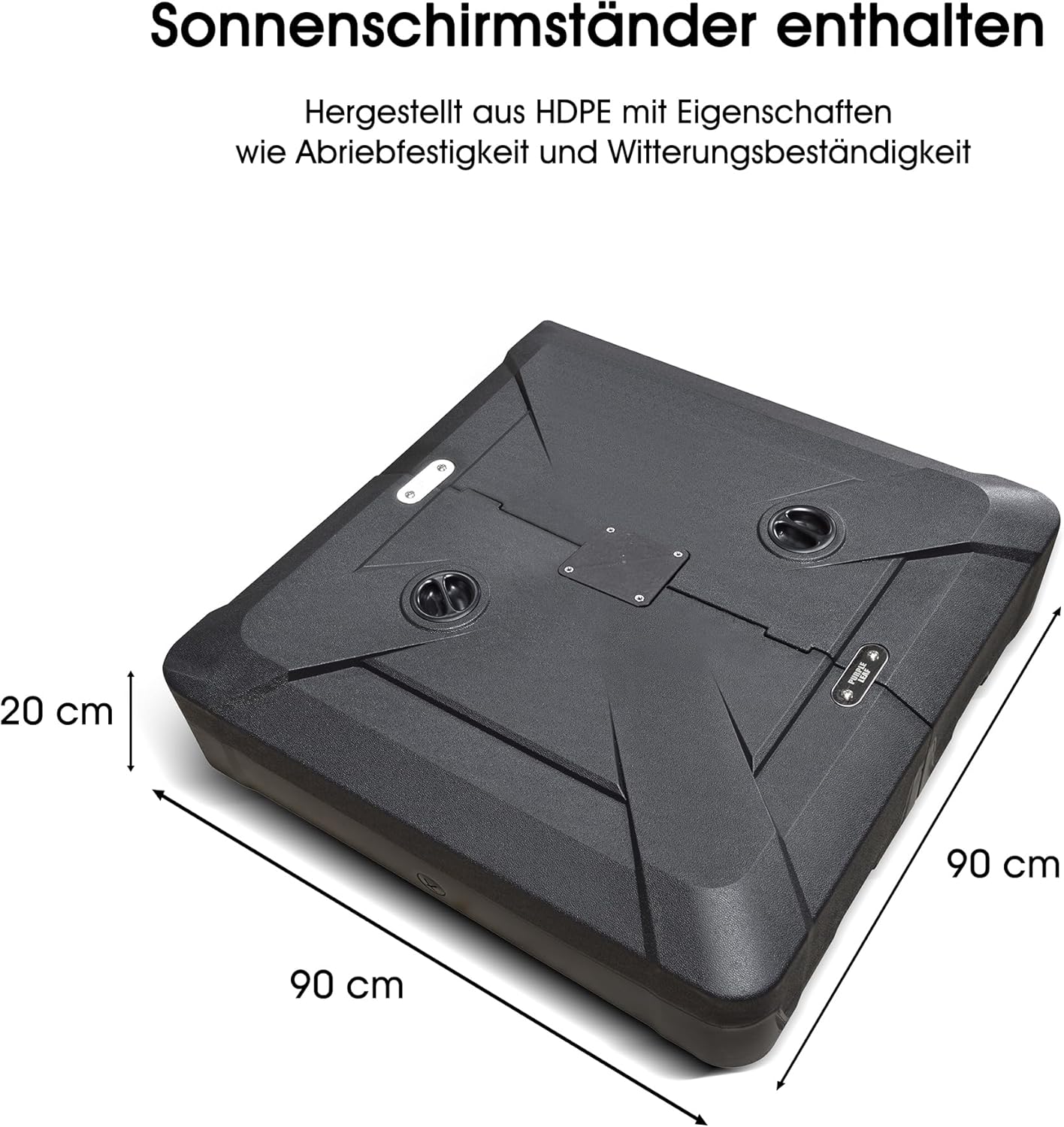 PURPLE LEAF Sonnenschirm 400 cm Durchmesser mit Sonnenschirmständer Ampelschirm Groß 360°Rotation, Gartenschirm mit Kurbel Marktschirm XXL Sonnenschutz UV50+, Beige