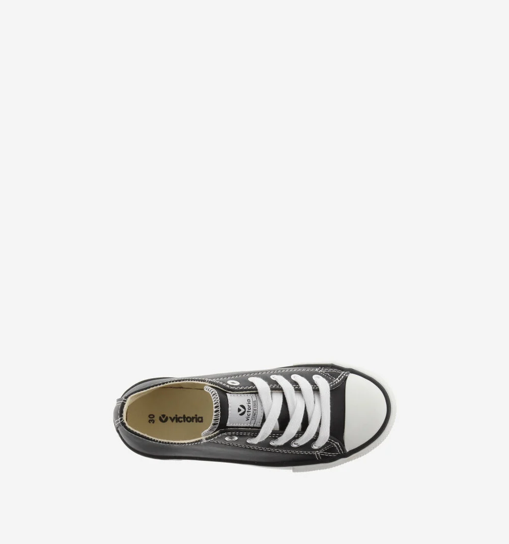 TRIBU DOBLE DOUBLE EFFET CUIR Baskets effet cuir plateforme NEGRO