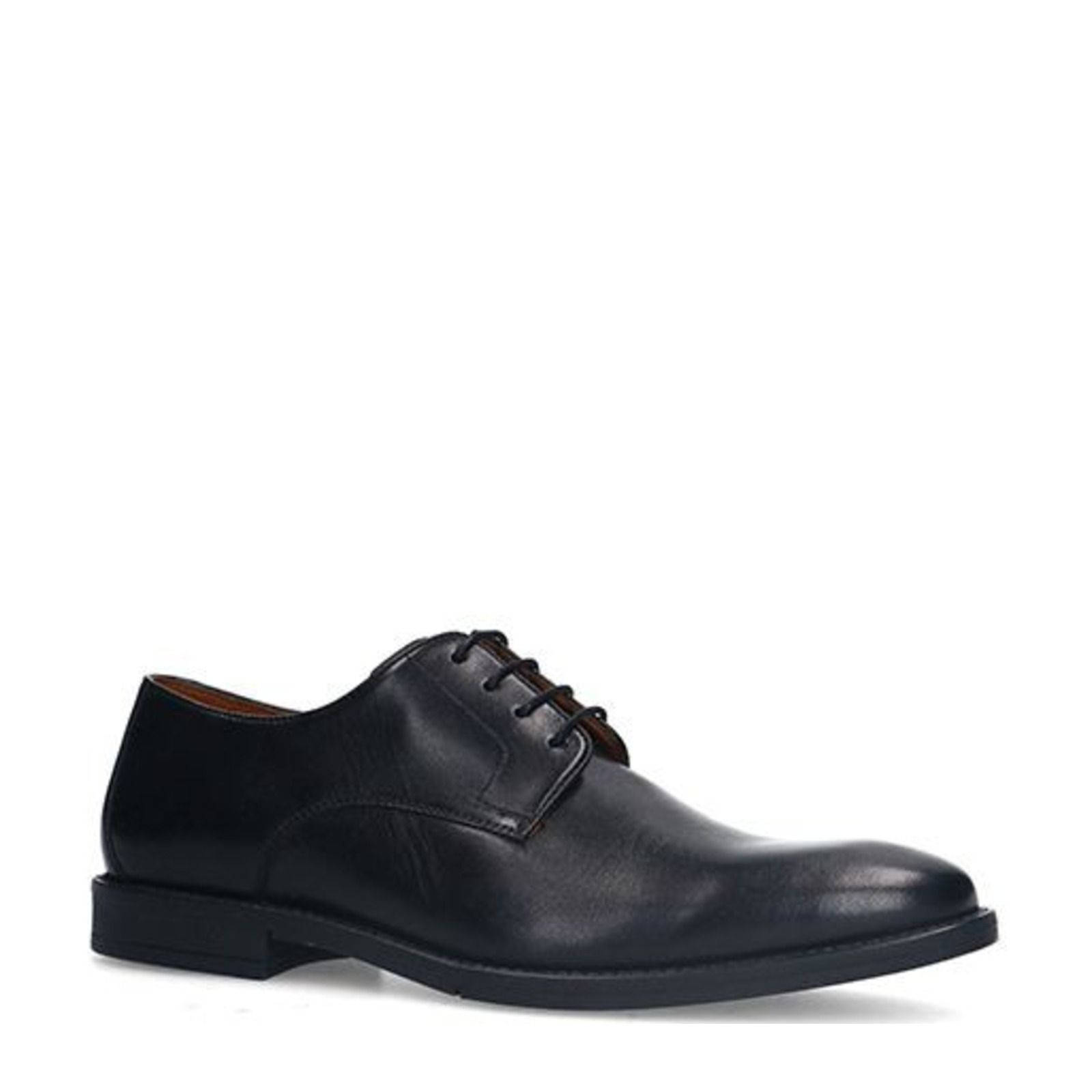 Manfield leren veterschoenen zwart