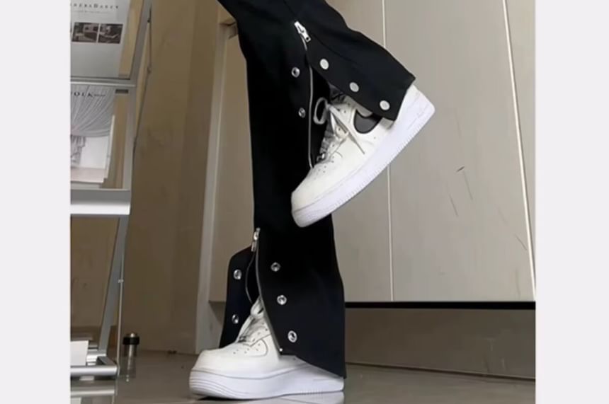 jagevin - Slim fit broek met hoge taille en knoopjes