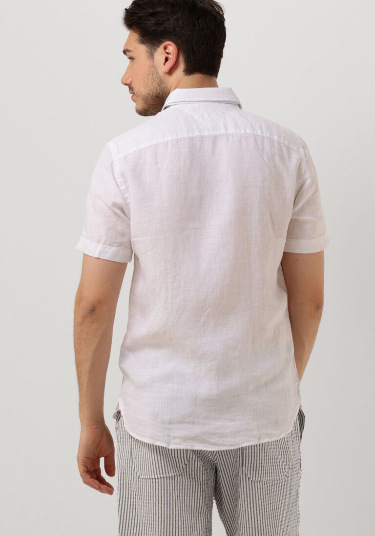 TOMMY HILFIGER witte tommy hilfiger casual overhemd pigment dyed linen rf shirt s/s