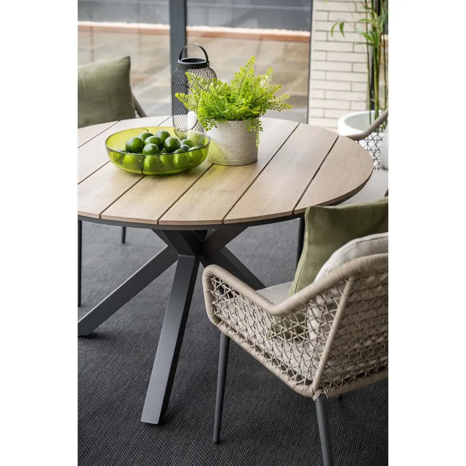 Toledo dining fauteuil - carbon black - taupe - valley sand