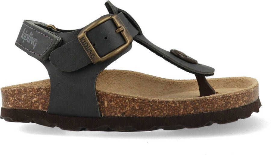Kipling Juan 3 sandalen donkergrijs Jongens Imitatieleer Effen 33