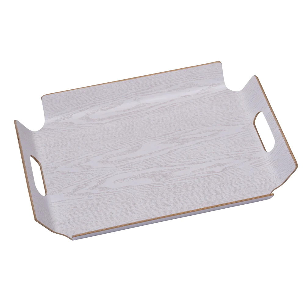 Plateau rectangle no angle 44,5x34 cm blanc Table passion
