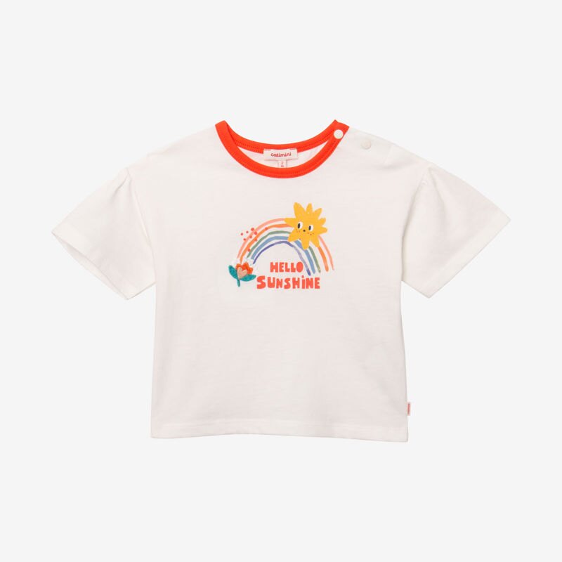 T-shirt bébé fille arc-en-ciel brodé beige Catimini Beige