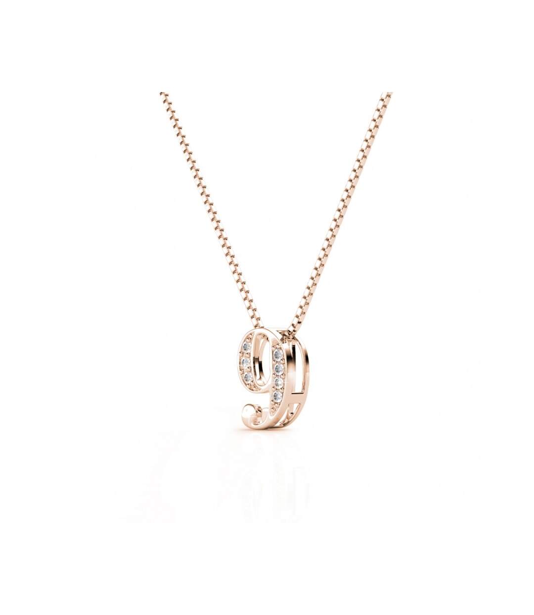Pendentifs Number 9 - Or Rosé et Cristal