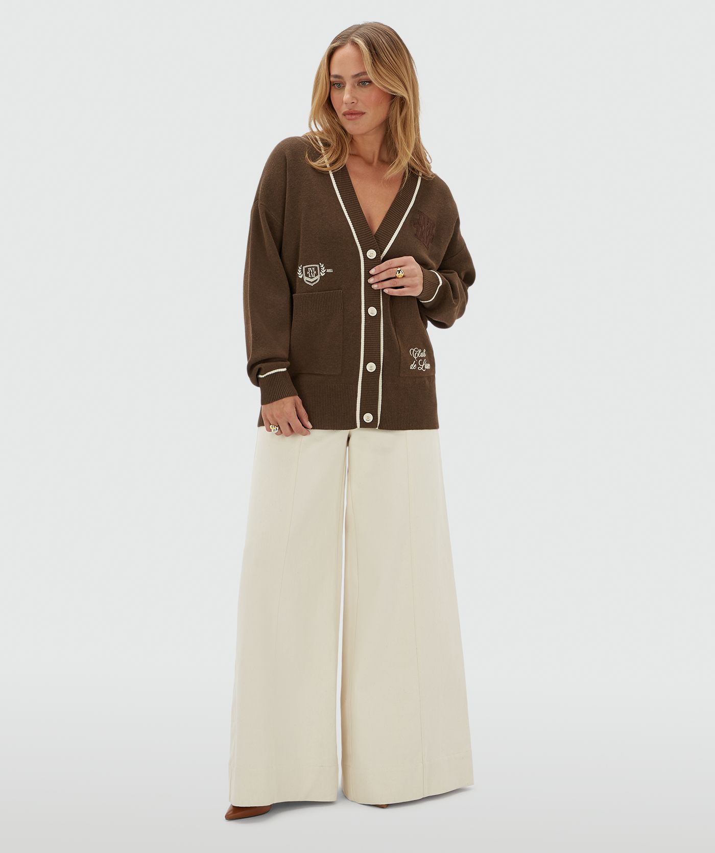 JV-GENELL oversized vest - brown