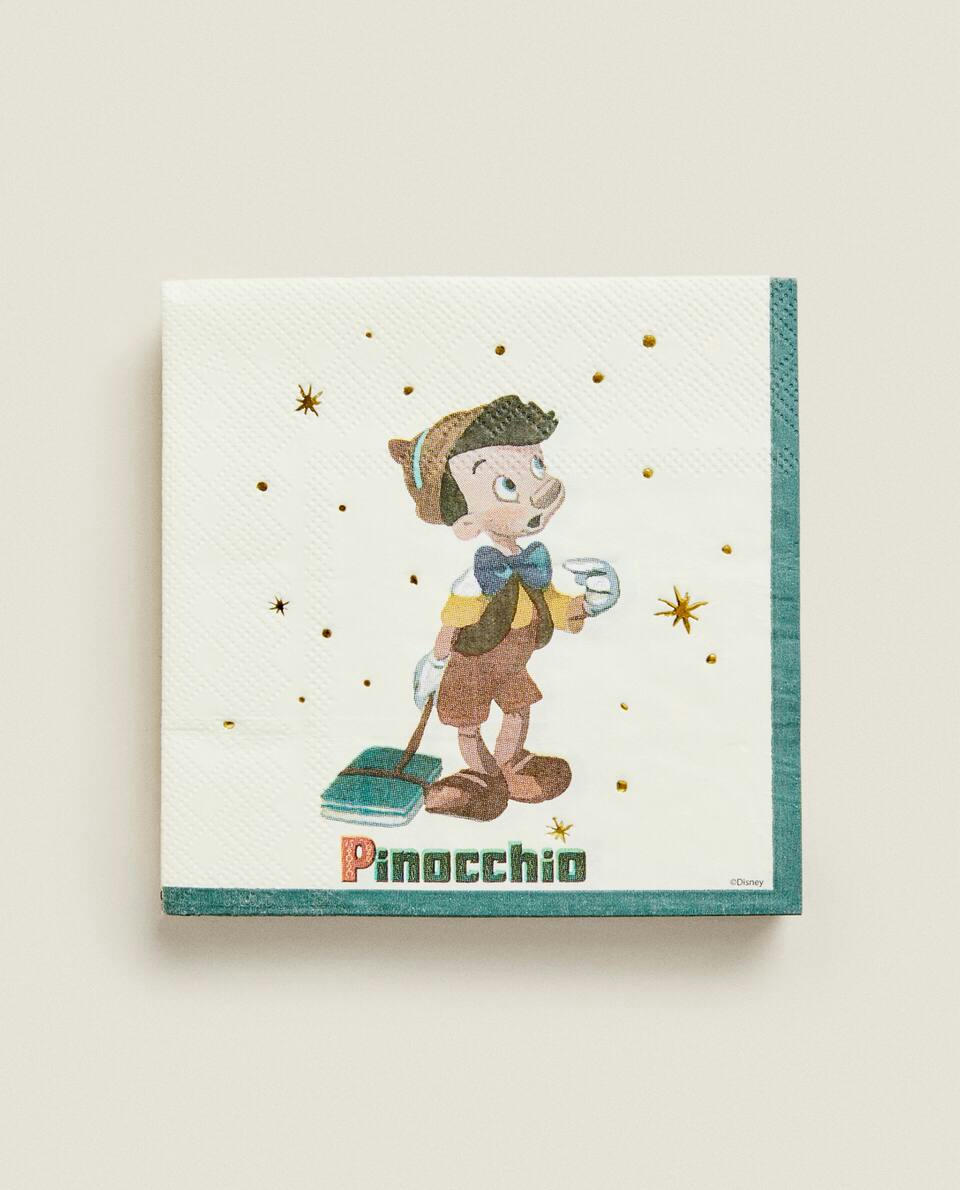 PACOTE DE GUARDANAPOS DE PAPEL INFANTIS DO PINÓQUIO DA DISNEY PARA O NATAL (PACOTE COM 20)