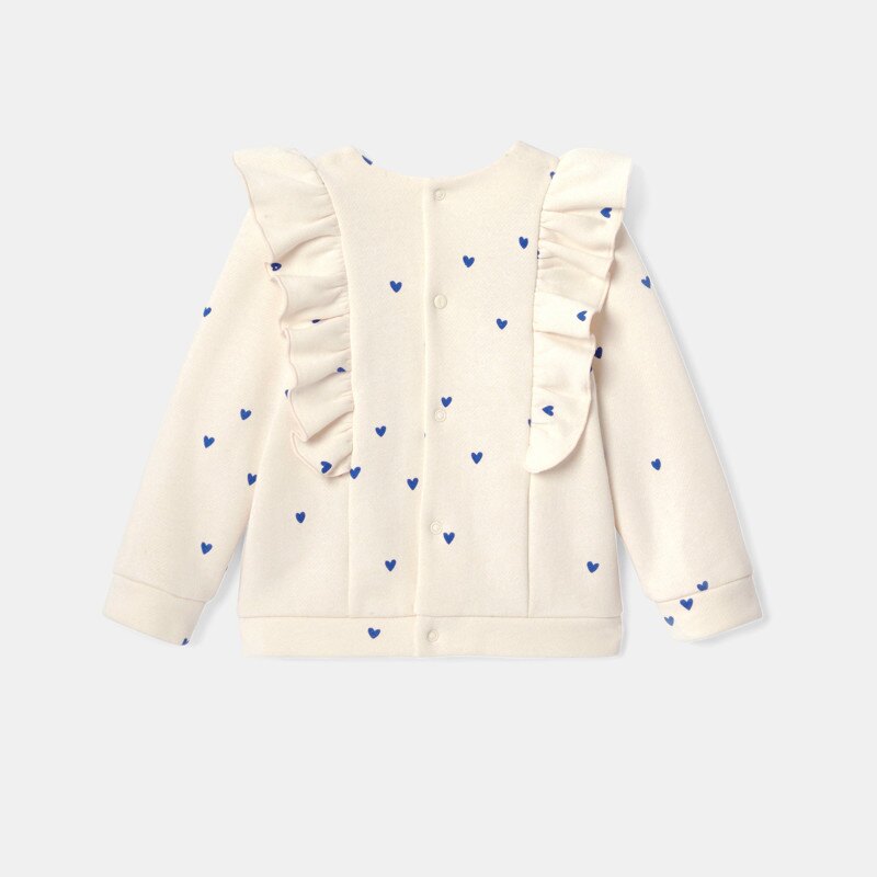 Sweat-shirt volanté en molleton rose bébé fille Absorba Rose