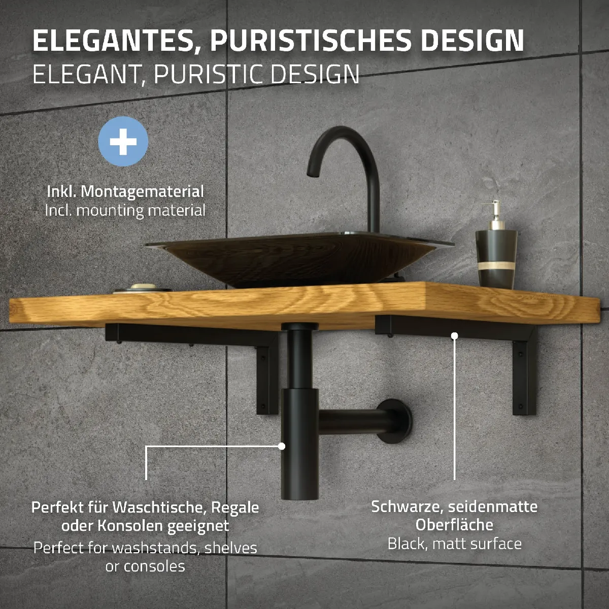 ML-Design Consoles Murales - Noires