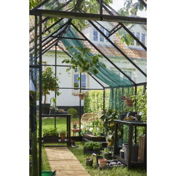 Tuinkas Royal Well Qube 812 zwart gecoat met 3mm veiligheidsglas