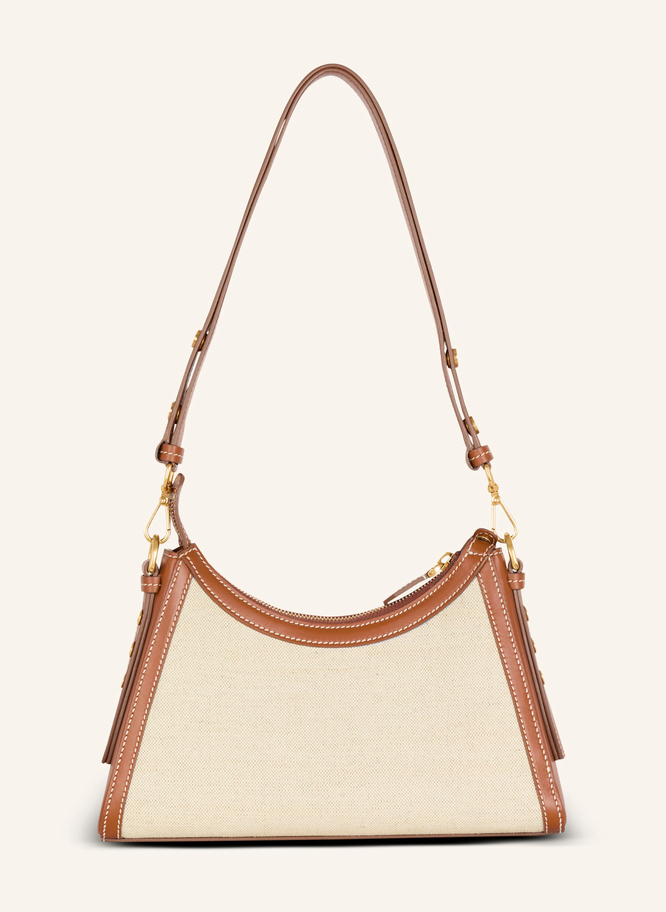 BALMAIN Tasche B-Buzz Hobo aus Leder und Canvas
