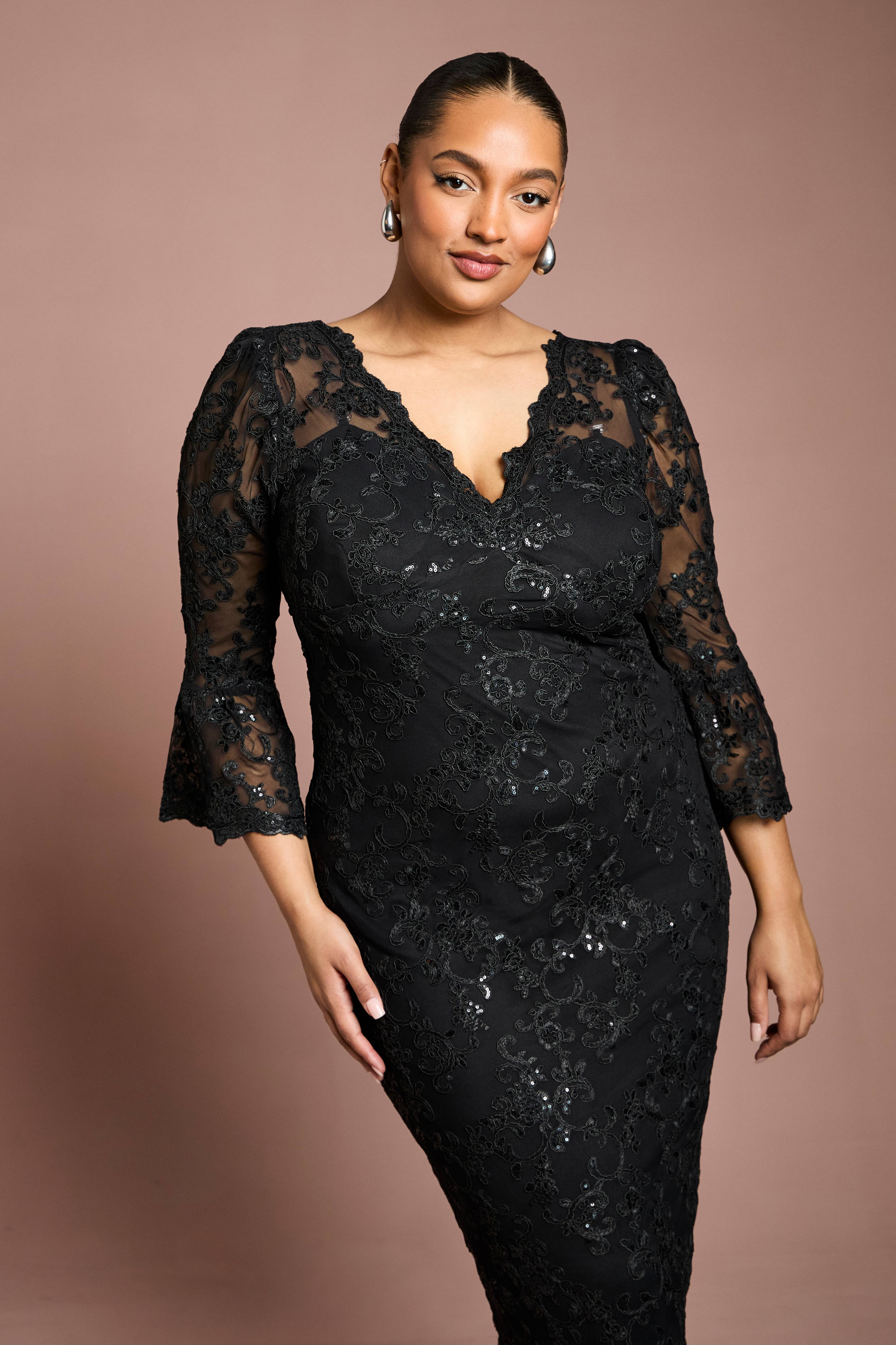 Coast Robe Midi Moulante à Paillettes Grande Taille