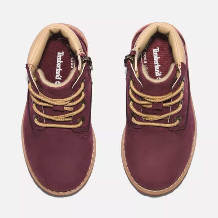 Bota infantil Pokey Pine de 15 cm na cor bordô.