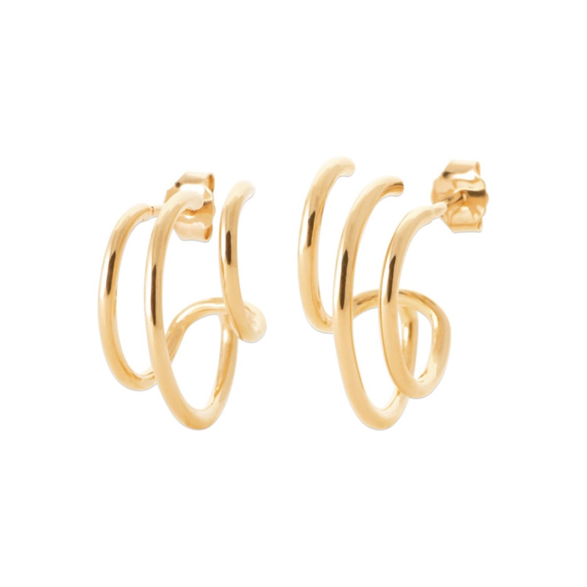 Boucles d'oreilles 3 anneaux Plaqué OR 750 3 microns