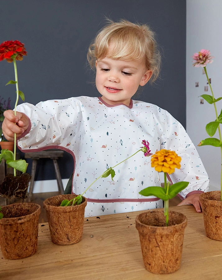 Ärmel-Lätzchen GARDEN EXPLORER – SCHNECKE 2er-Pack in weiß