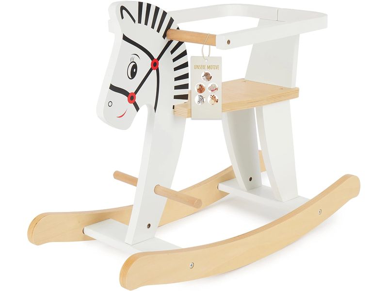 bieco Schaukelpferd aus Holz Weiss Schiebe- und Ziehspielzeug