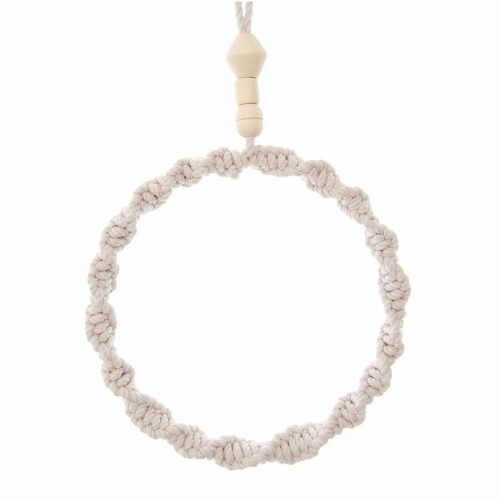 4 perles toupies pour macramé - bois nature - 30 mm