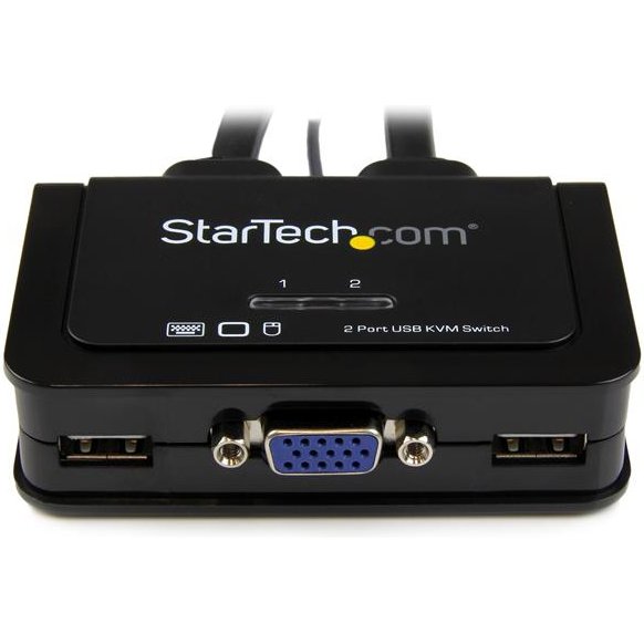 StarTech.com Switch KVM USB VGA à 2 ports - Commutateur KVM alimenté par USB avec câbles et commutateur à distance
