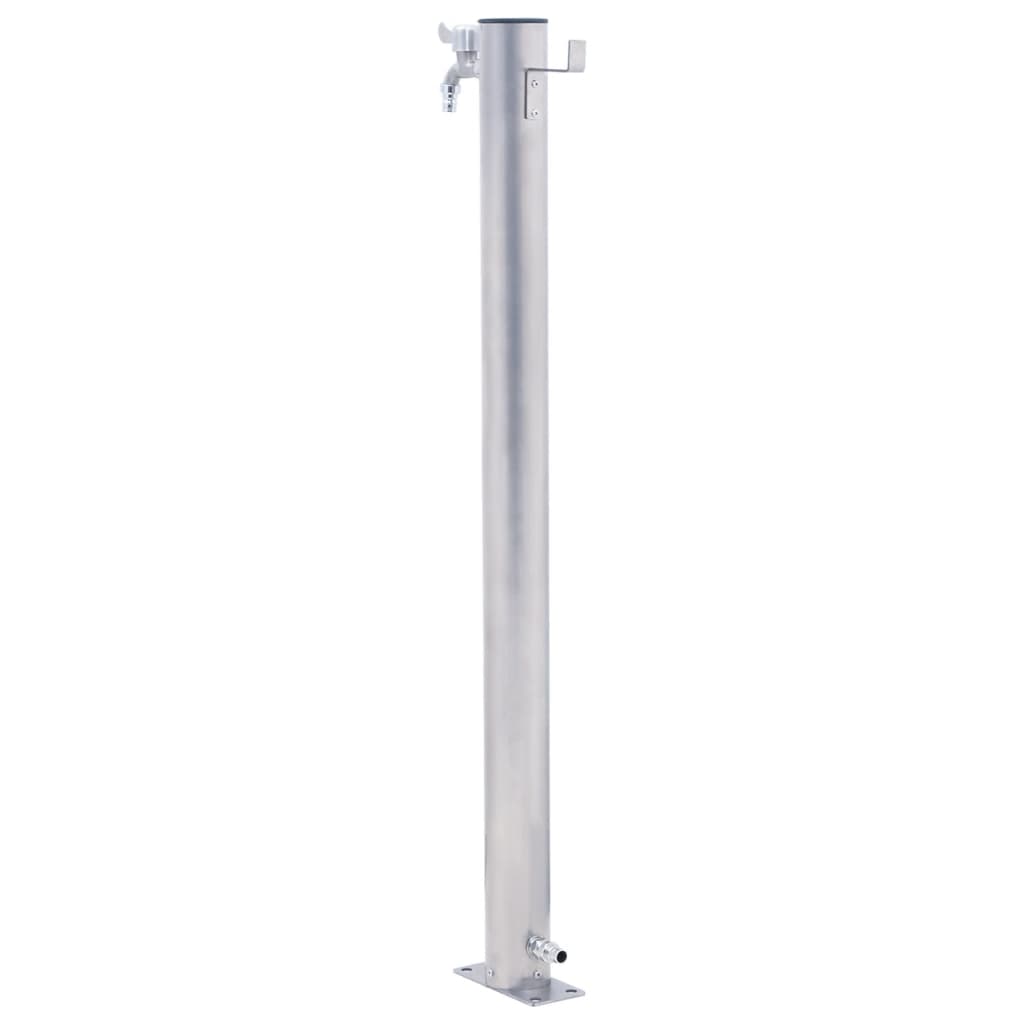 Colonne à eau de jardin 100 cm acier inoxydable rond