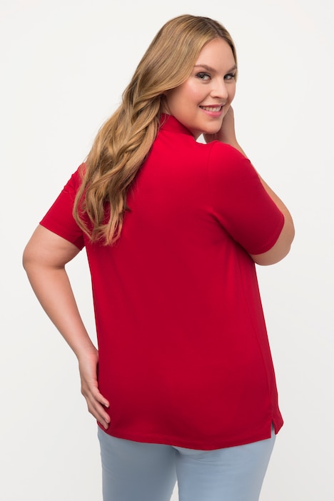 Poloshirt, Ajour-Rhomben, Polokragen, Halbarm
