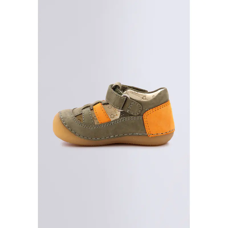 SUSHY KAKI ORANGE SALOMÉS Cuir Garçon