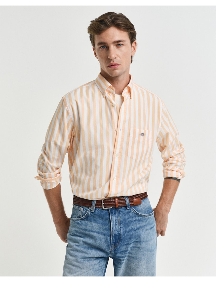 Classic Stripe Long Sleeve Shirt Brown