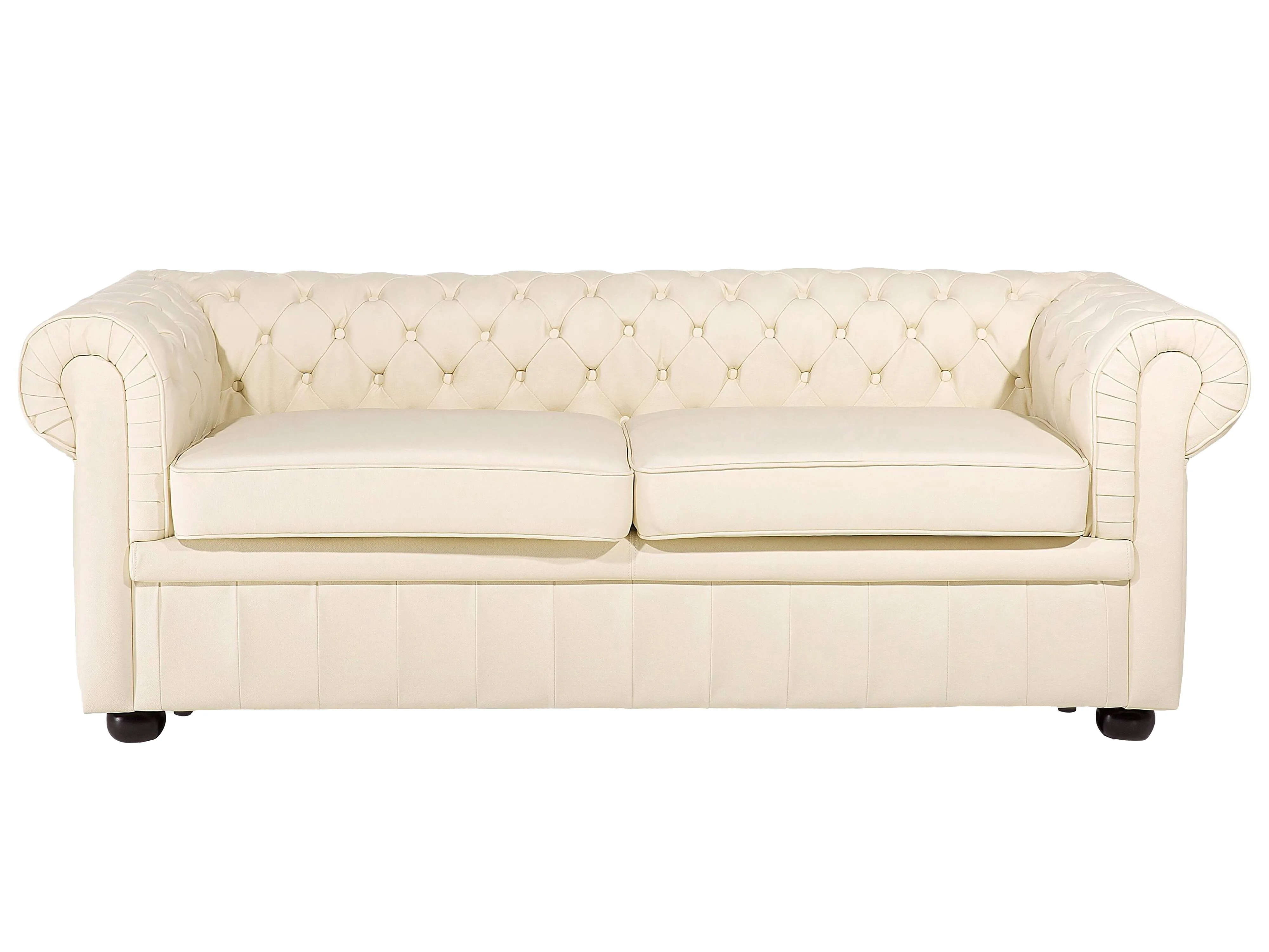 Bankenset 4-zits CHESTERFIELD Leer Lichtbeige