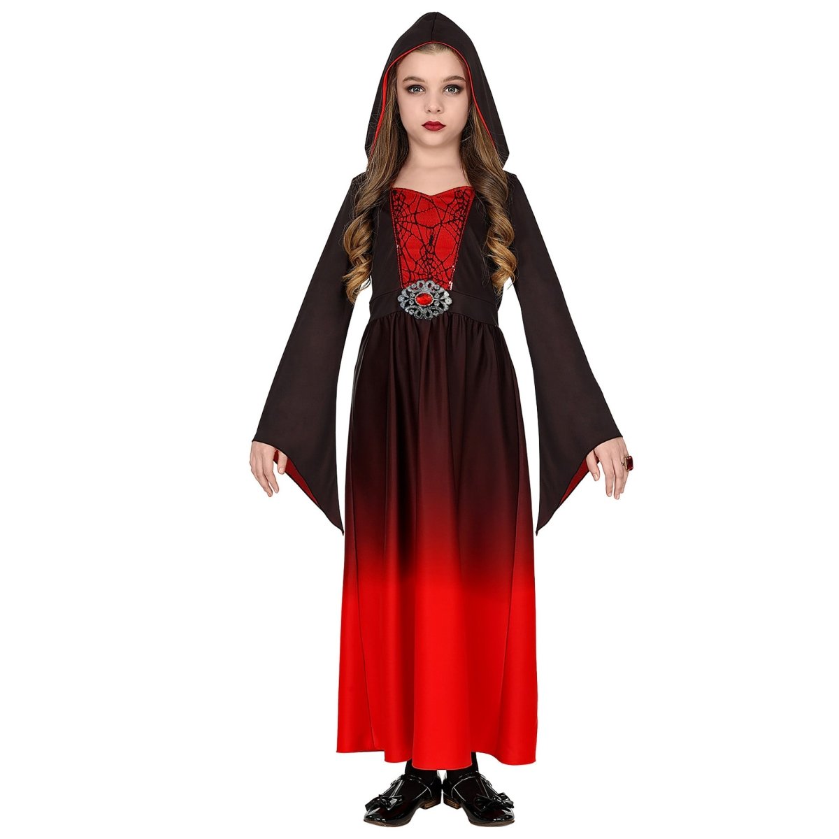 Halloween Jurk Zwart Rood Meisje Gothic
